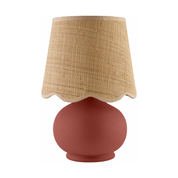 Boho Ceramic Desk Lamp - Rattan Shade