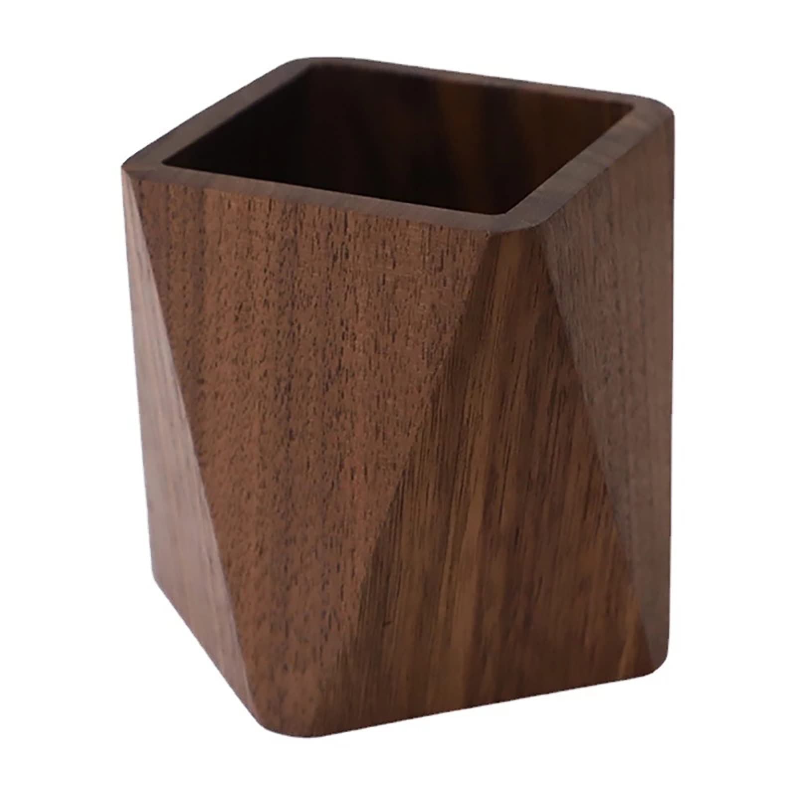Prismatic Walnut Pen Case - Natural Wood Organizer