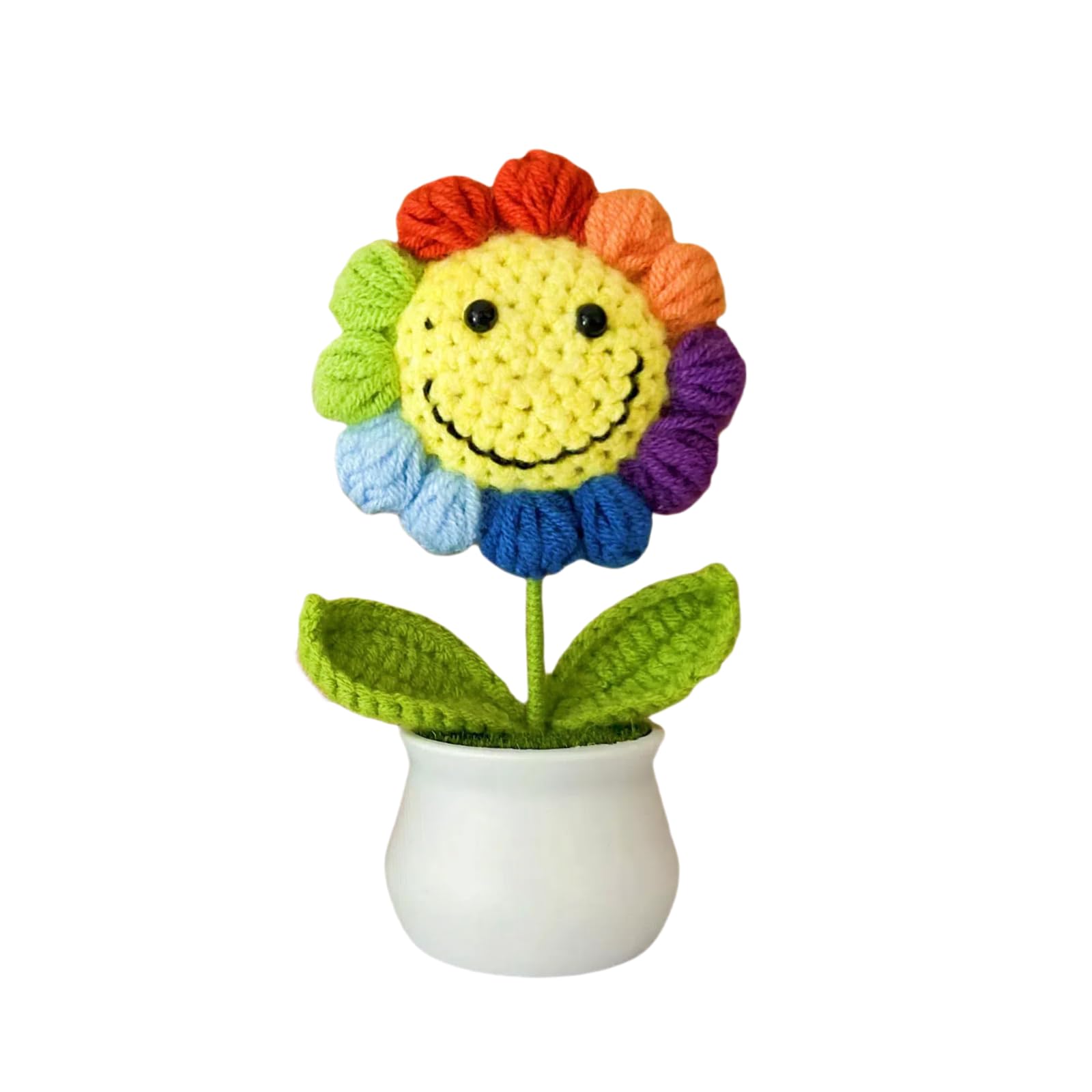 Rainbow Sunflower Desk Garden - Handwoven Positivity