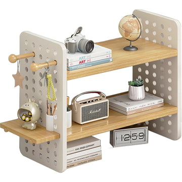 Adjustable Wood Desk Shelf - 2-Tier Pegboard Organizer
