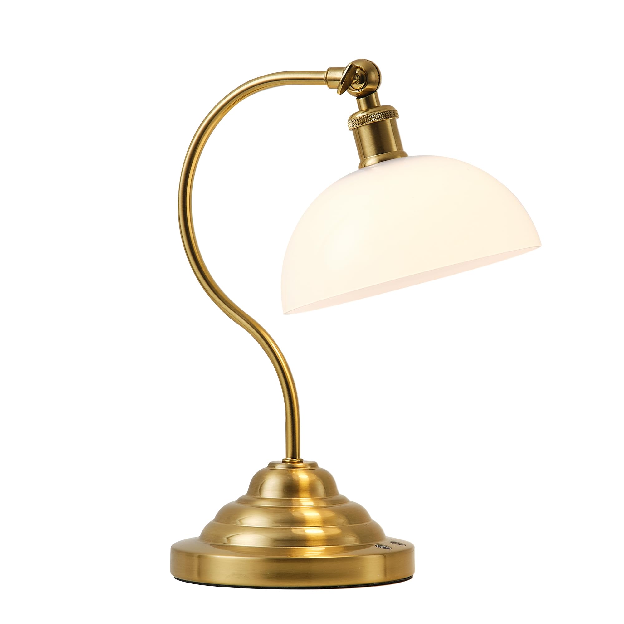 Brass Swing Arm Lamp - Cordless 3-Tone Desk Light
