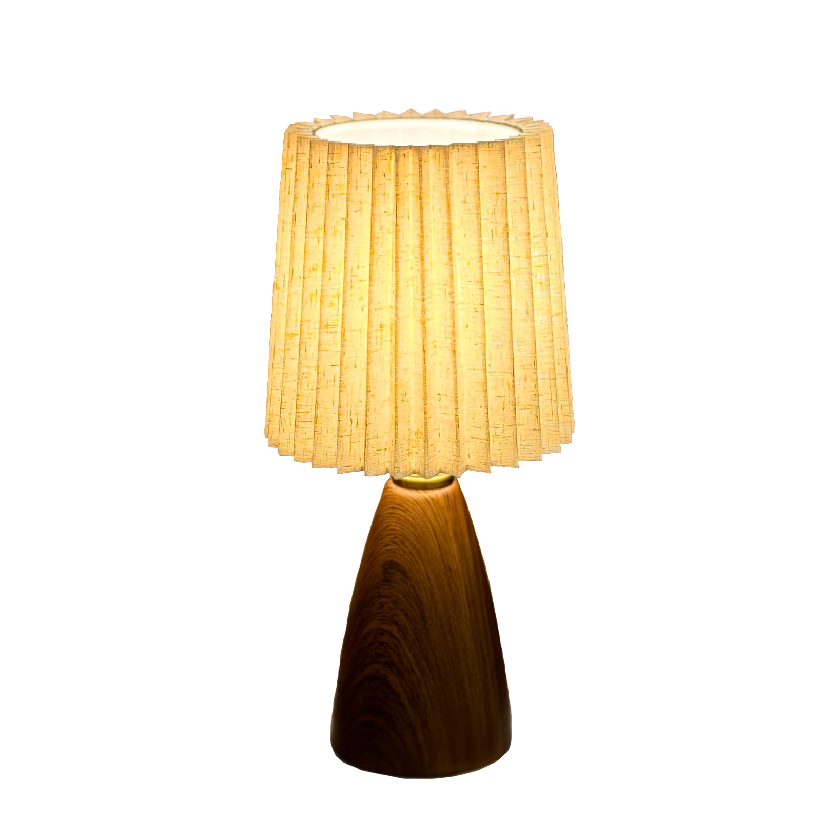 Pleated Desk Lamp - Woodgrain Ceramic & Dimmable