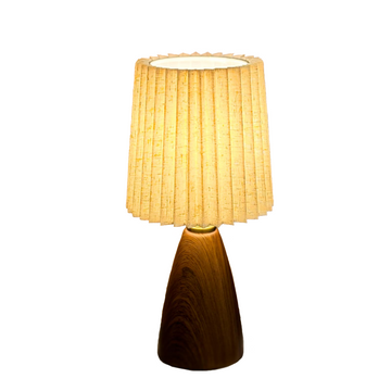 Pleated Desk Lamp - Woodgrain Ceramic & Dimmable