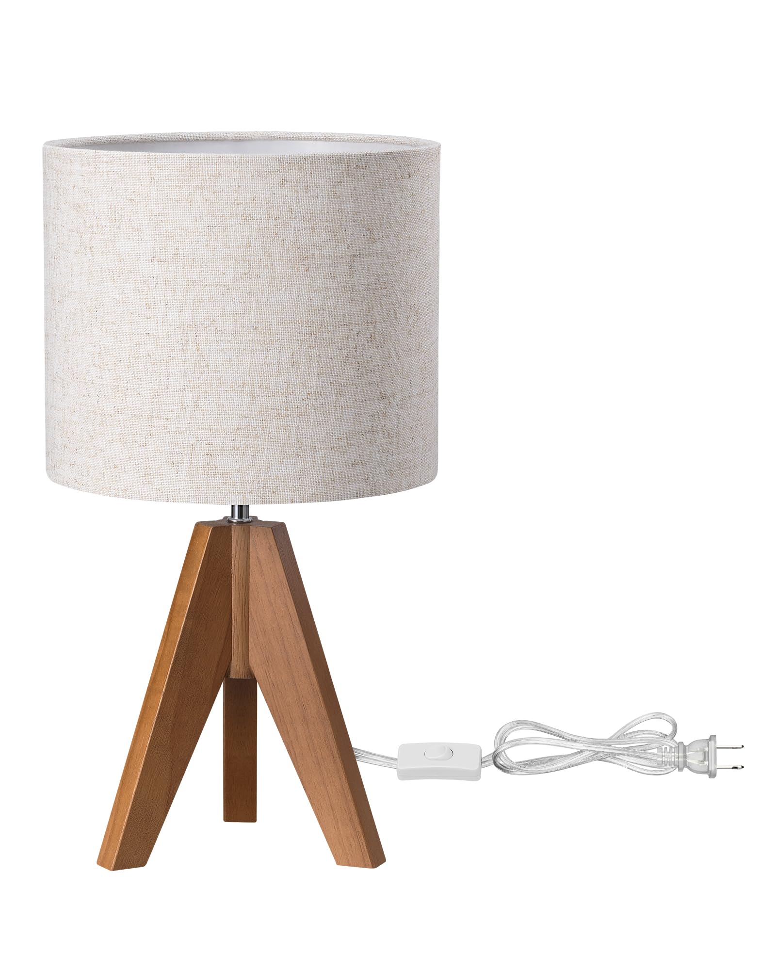 Wood Tripod Study Lamp - Linen Shade & Natural Wood
