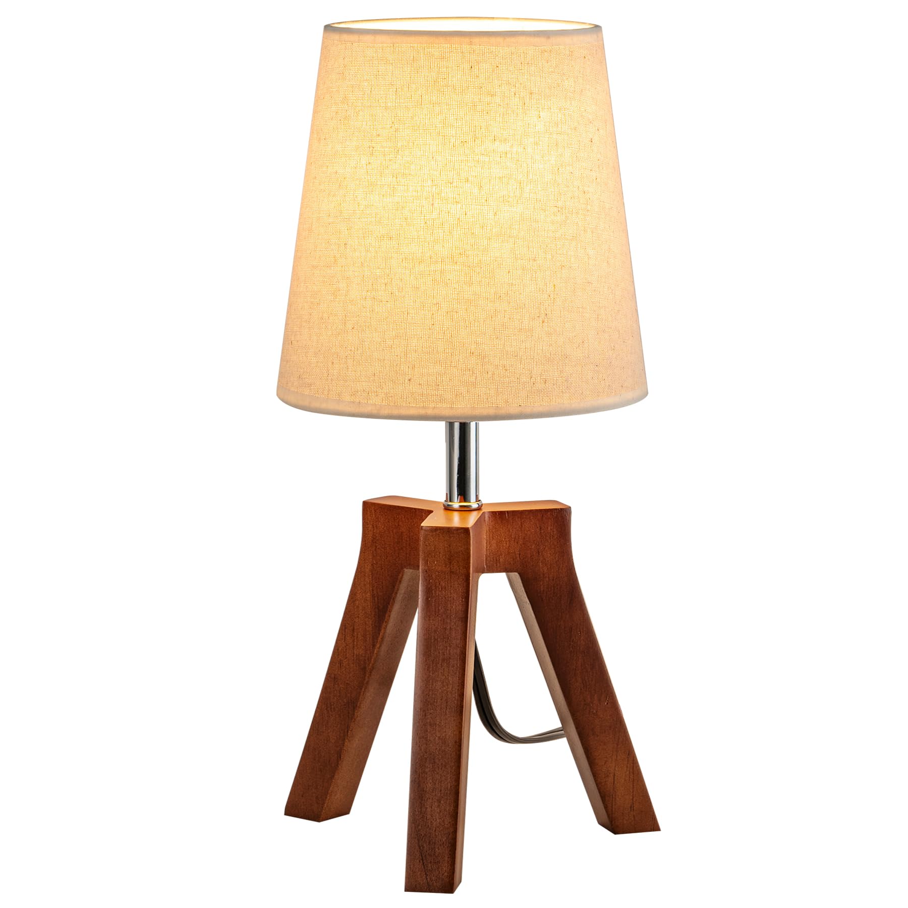 Wood Tripod Desk Lamp - Walnut Base & Linen Shade