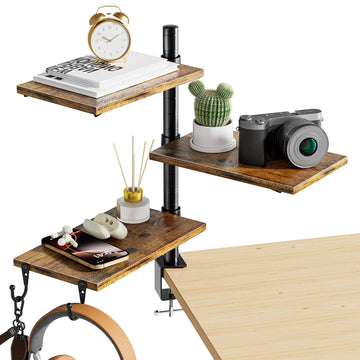 Rotating Clamp Desk Shelf - 3-Tier Space Transformer